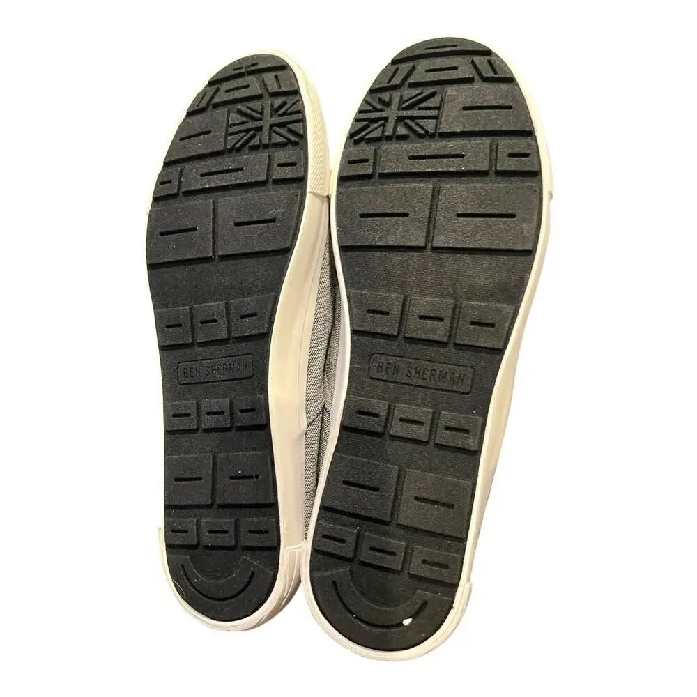 Ben Sherman Men's Percy Slip-On Sneakers Gray Canvas Men’s Size 13